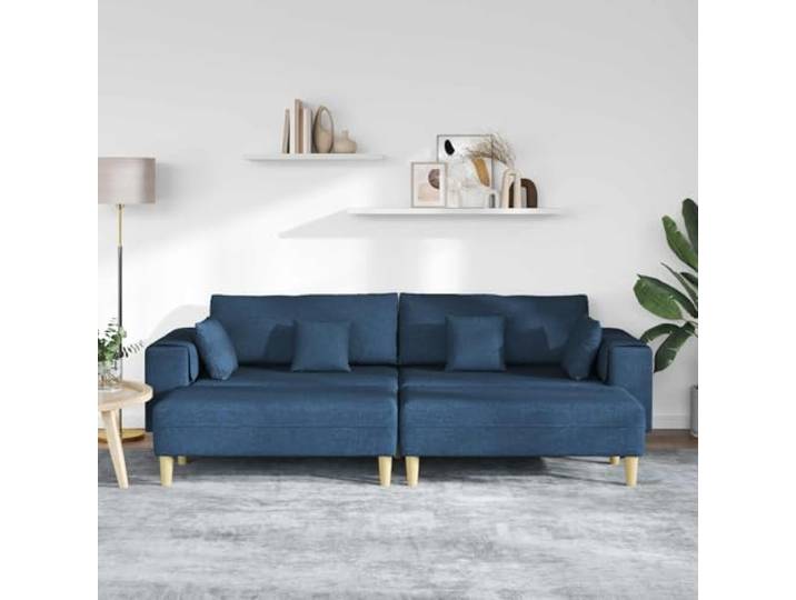 KTHLBRH Sofa mit Kissen, 3 Stück, blau, Stoff Minimalistisches Design, klare Linien, ideal für ein modernes Wohnzimmer
