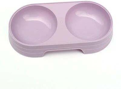Inspired Finds Eco Friendly Wheat Straw Double Pet Bowl For Food & Water Feeding purple