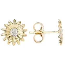 DIAMOUR Blumen-Ohrstecker 14 Brillanten zus. ca. 0,06ct Gold 375