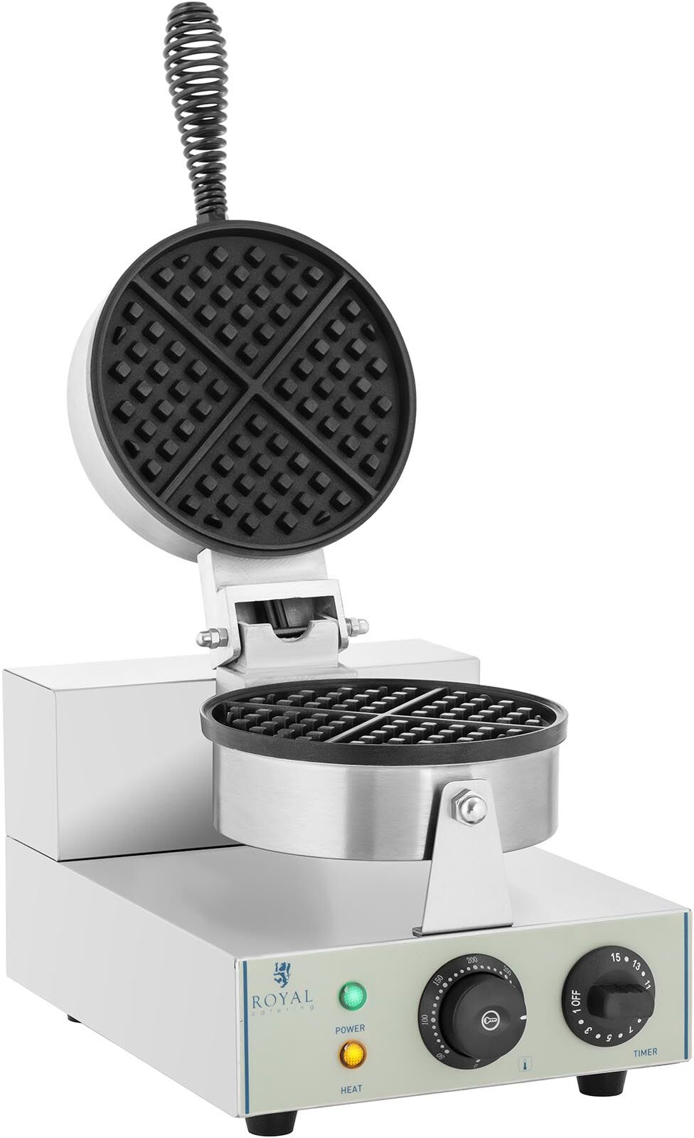 Royal Catering Máquina de Waffles - 1 x 1300 watts - redonda RCWM-1300-R