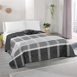Bestlivings Tagesdecke (Cross Check) 220x240 cm mit wattierter Zwischenlage, Bettüberwurf - Überwurfdecke, Sommerdecke gesteppt - Steppdecke, Wendedecke