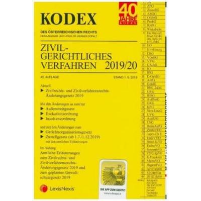 KODEX Zivilgerichtliches Verfahren 2019/20, Taschenbuch von , LexisNexis ARD ORAC, 978-3-7007-7297-2