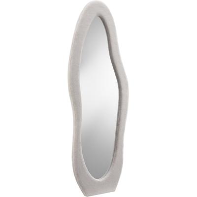 Ganzkörperspiegel SALESFEVER "Bristol Spiegel, 160 cm Höhe", beige, B:60cm H:160cm T:3,5cm, MDF, Polyester, Spiegelglas, Spiegel, Wellenförmiger Kunstfell-Rahmen, 170cml