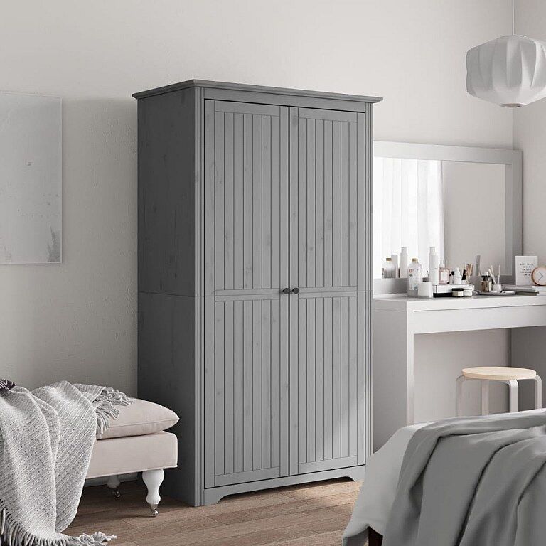 vidaxl Armario BODO madera maciza de pino gris 99x53,5x173 cm