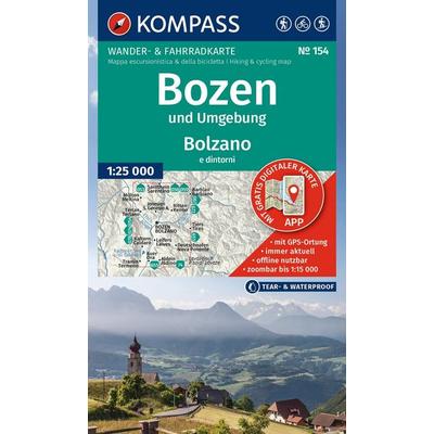 KOMPASS Wanderkarte 154 Bozen und Umgebung / Bolzano e dintorni 1:25.000, Sonstige von , KOMPASS Freytag & Berndt, 978-3-99154-271-1
