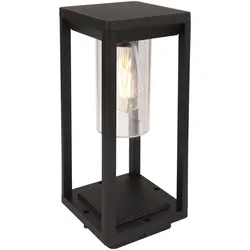 Garten Sockel Leuchte schwarz-matt Garten Terrassen Strahler Deko Steh Tisch Außen Lampe eckig