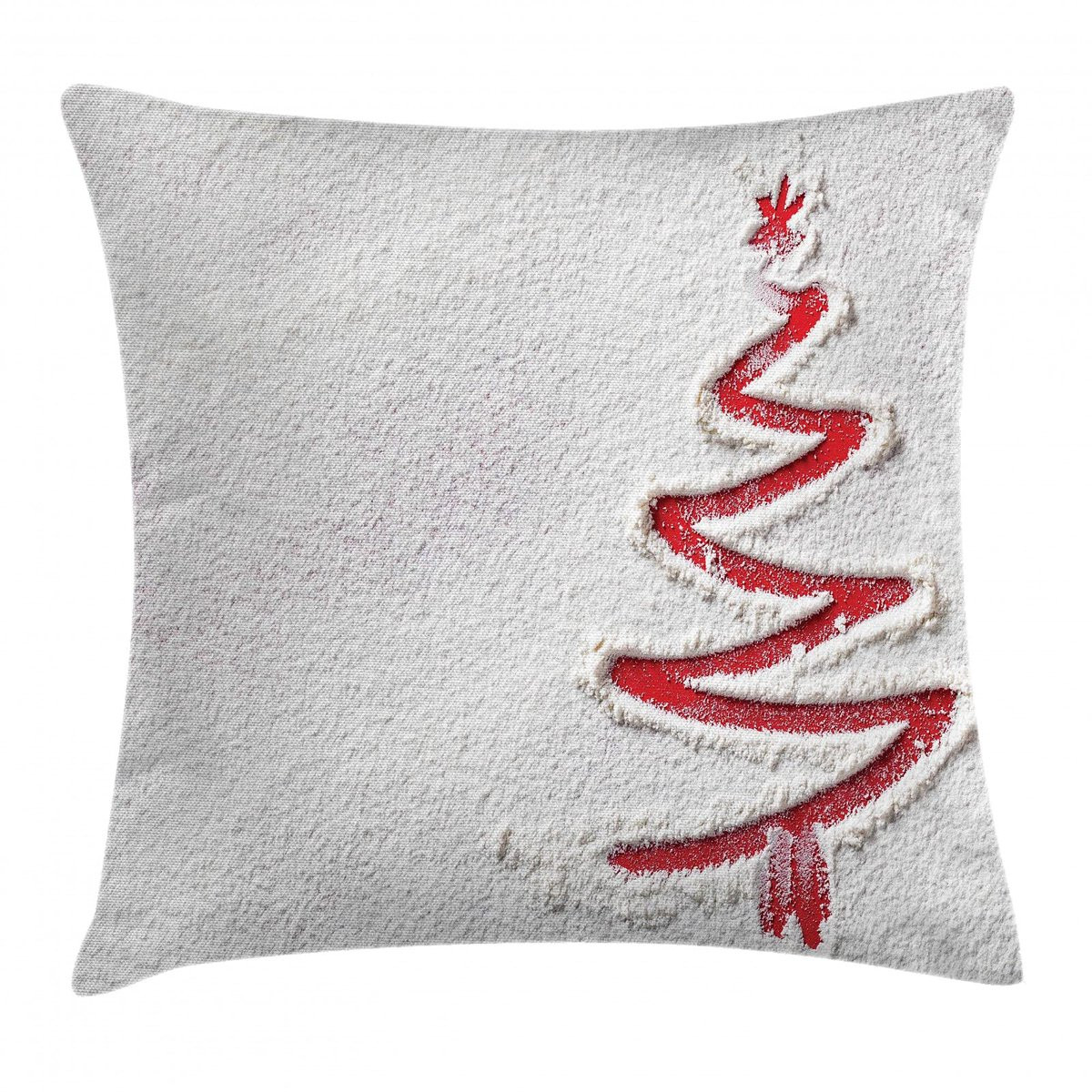 ABAKUHAUS Winter Kussenhoes Kerstboom Zigzag Vermillion Perle 40x40 cm Dubbelzijdig bedrukt