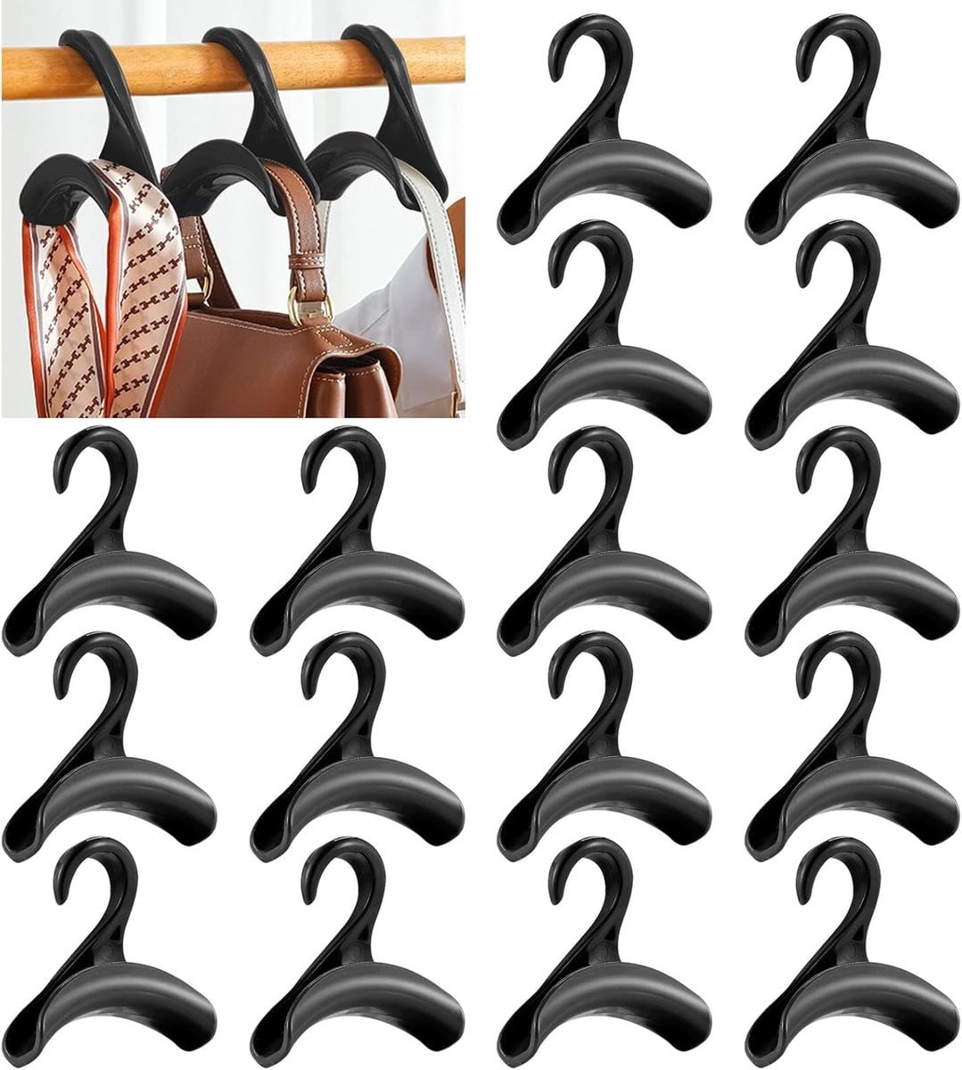 Set van 16 handtas hangers voor tassen, rugzakken en accessoires - Ruimtebesparend ophangsysteem