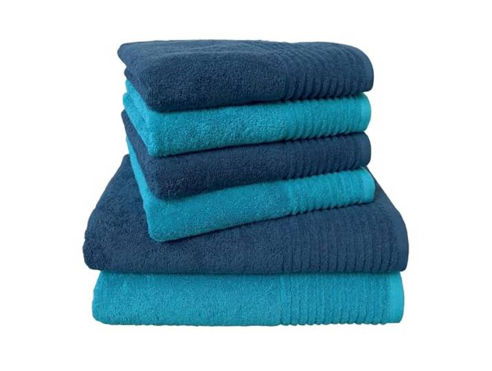 Dyckhoff Handtuchset Brillant, 6-teilig, 100% Baumwolle, blau-türkis