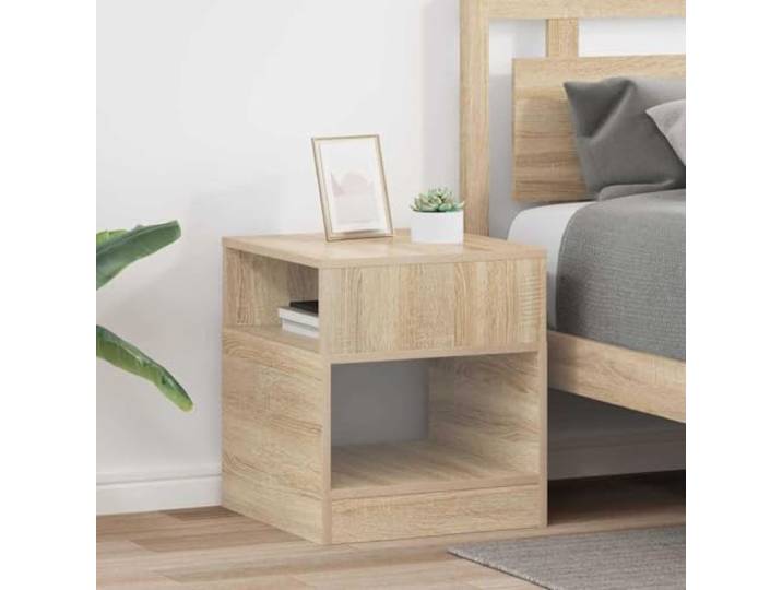 Beistelltisch 2-teilig Sonoma Eiche 40,5x40x45cm Holzwerkzeug, Regale und Fächer, minimalistischer Stil, für den Innenbereich, pflegeleicht