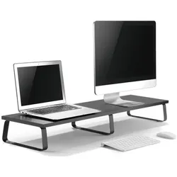 Mozo Podstawka pod laptopa Mozos MOZOS DUAL RISER S podstawka półka pod dwa monitory, Notebook Ständer, Schwarz