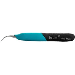 Weller Erem, Pinzette, ESD-sichere Pinzette mit gebogenen Spitzen, Präzisionspinzette, Edelstahl, 120mm