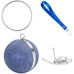Julie Julsen Handbag Metall mit Zirkonia blau