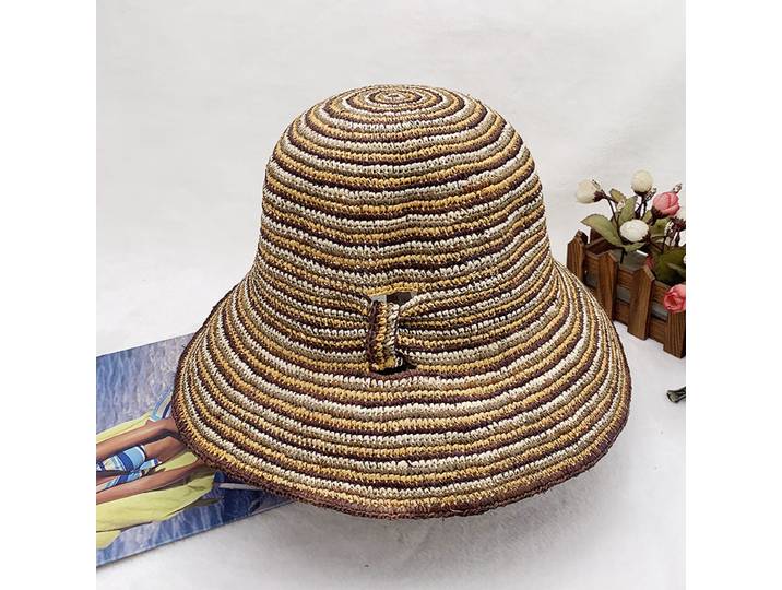 Sunlight Bchampionship-Chapeau de paille en raphia, mode japonaise et coréenne, mode polyvalente, rayé, décontracté, pliant, été