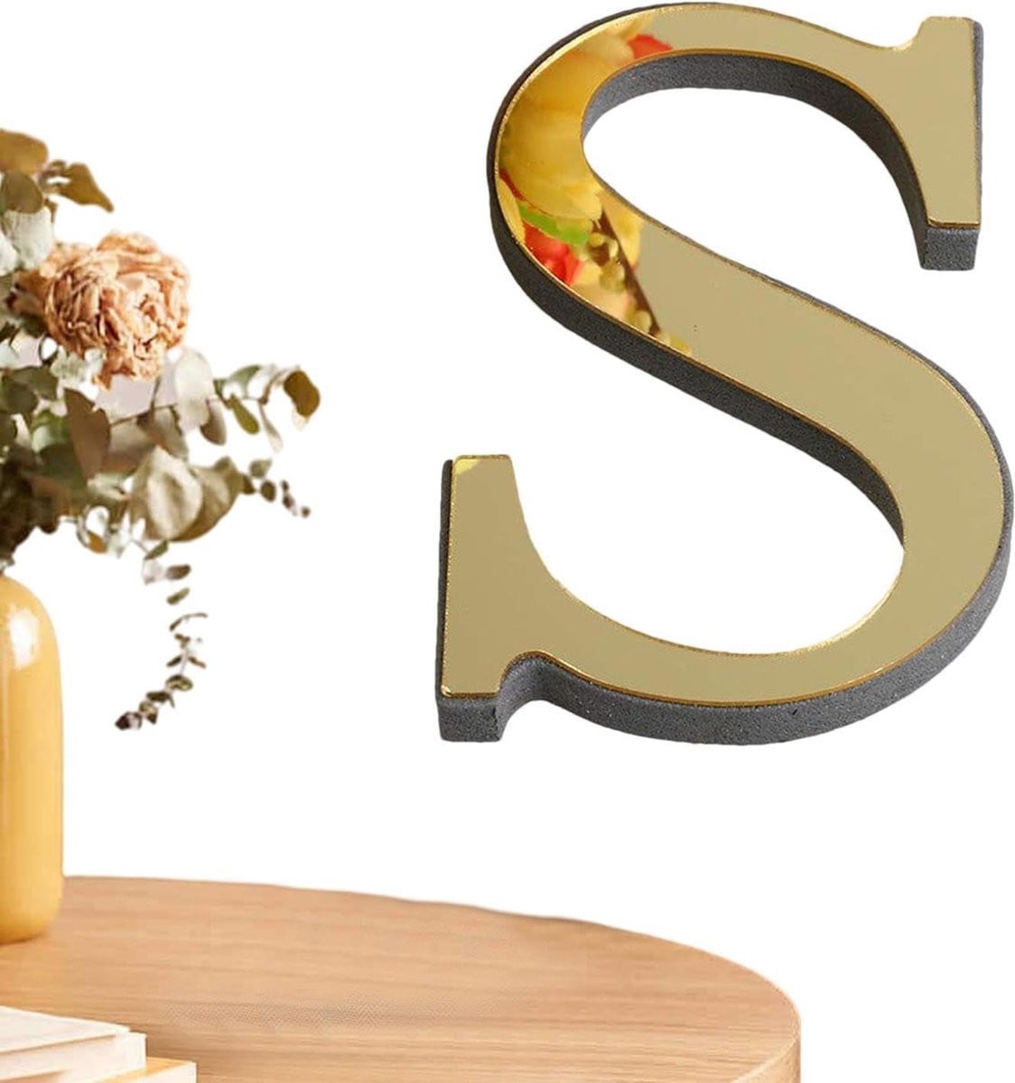26 stuks Zelfklevende Acryl Spiegel Letters voor Muurdecoratie - Goudkleurig