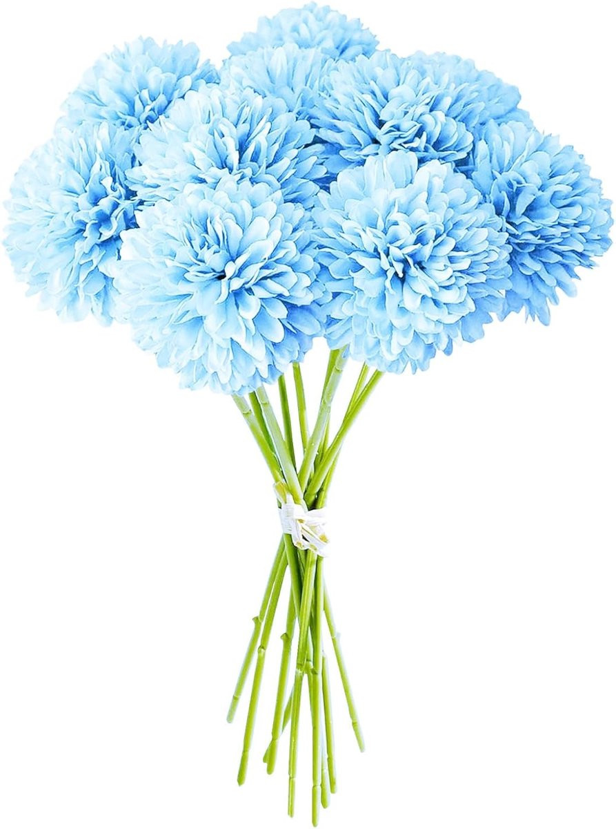 Zijden kunstchrysanten met pompon voor tuin-, feest- en bruiloftsdecoratie