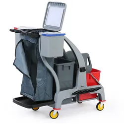 Professioneller Reinigungswagen mit Eimern und Beutelhalter, 780 x 970 x 1030 mm