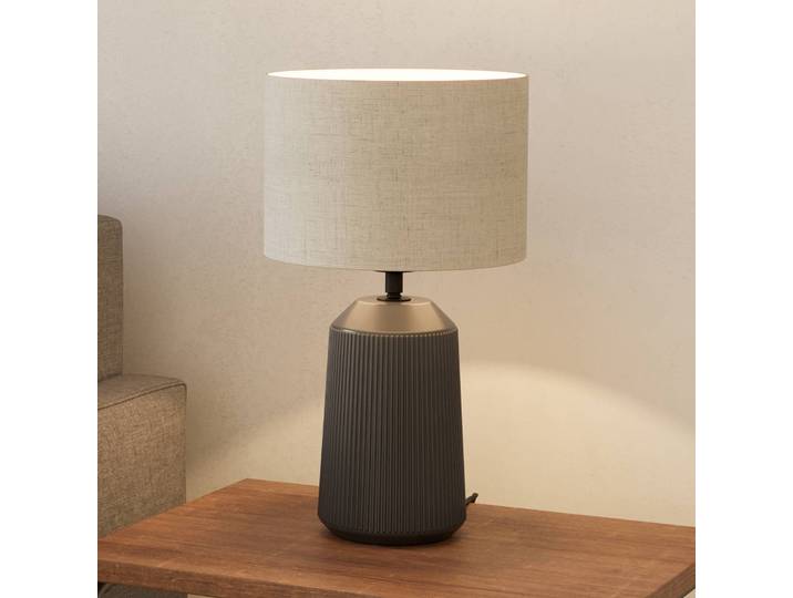 EGLO Tischlampe Capalbio, alu / grau / zink, Keramik, Tischlampe
