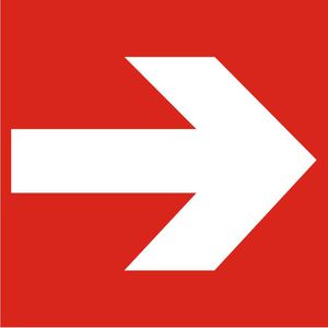 Abtec Hinweisschild ISO 7010 F001 Folie, 20 x 20 cm, Richtungspfeil