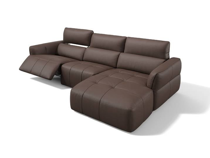 Leder Ecksofa VERANO Eckgarnitur Elektrische Relaxfunktion Ledercouch Polsterecke Eckcouch