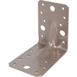 Schwerlast-Winkelverbinder 90 x 90 x 65 mm, mit Sicke DURAVIS®, Material: Stahl, sendzimirverzinkt, Oberfläche: perlbeige RAL 1035