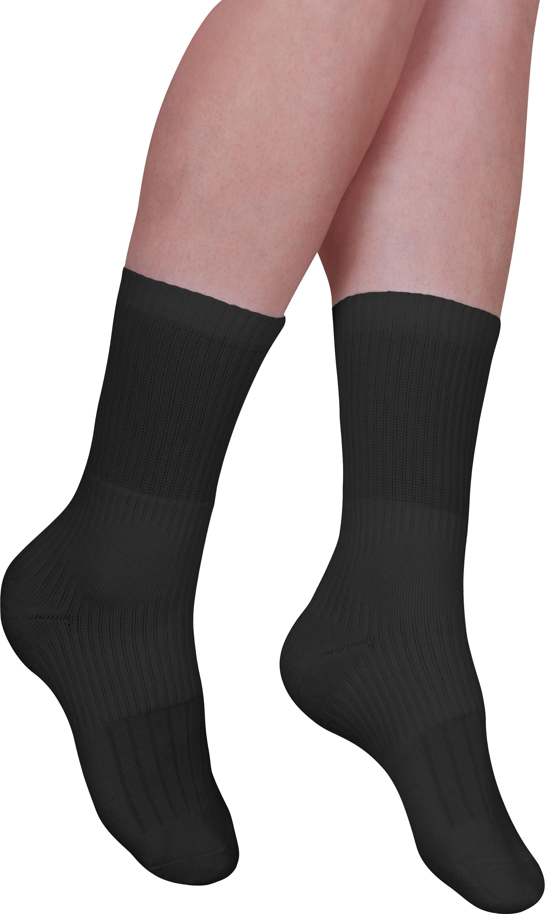 Strümpfe FUSSGUT "Sprungelenk Strumpf, 2 Paar, stabilisiert den Fussgelenkbereich" Gr. 1, schwarz, Socken, Damen, 1 (37/38/39), N-Gr, Baumwollmischung, Strümpfe, polstert den Knöchel, kann ein Umknicken verhindern, stabilisiert schwarz 1 (37/38/39), N-Gr