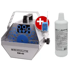 Showlite BM-60 Seifenblasenmaschine SET inkl. UV-Fluid rot