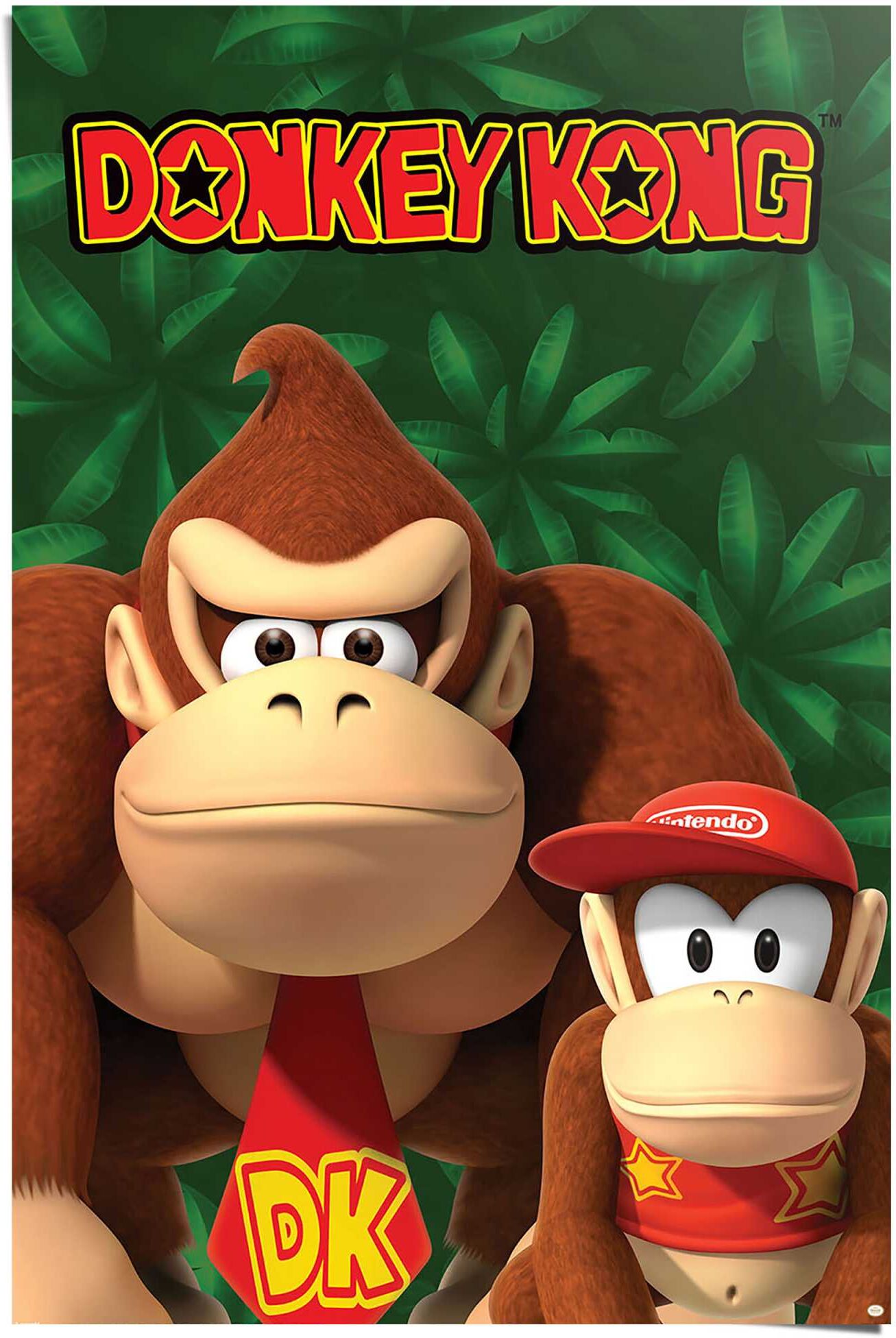 Reinders! Poster REINDERS "Nintendo - Donkey Kong and Diddy Kong", bunt (farbe bild(er): mehrfarbig), B:61cm H:91,5cm T:0,1cm, Bilder, Poster, Kinderzimmer - Mehrfarbig - 150 gr. Papier - Games - 61x91,5 cm