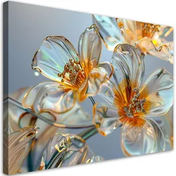 LEINWANDBILD Diamant-Glasblumen - Komposition 100x70cm