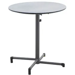 MWH Balkontisch klappbar Flip Ø 70 cm Aluminium Grau Iron