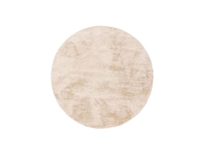 Tapis fausse fourrure beige d 120 rond