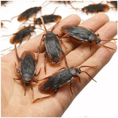 Inspired Finds Realistic Fake Bugs Halloween Prank Decoration Set brown Cockroaches 48pcs
