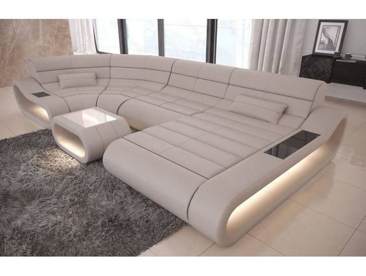 Wohnlandschaft Concept U-Form aus Leder