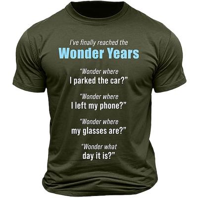 Herren Lustiges Grafik T-Shirt 'Wunderjahre' Altern Vergesslichkeit Humor T-Shirt
