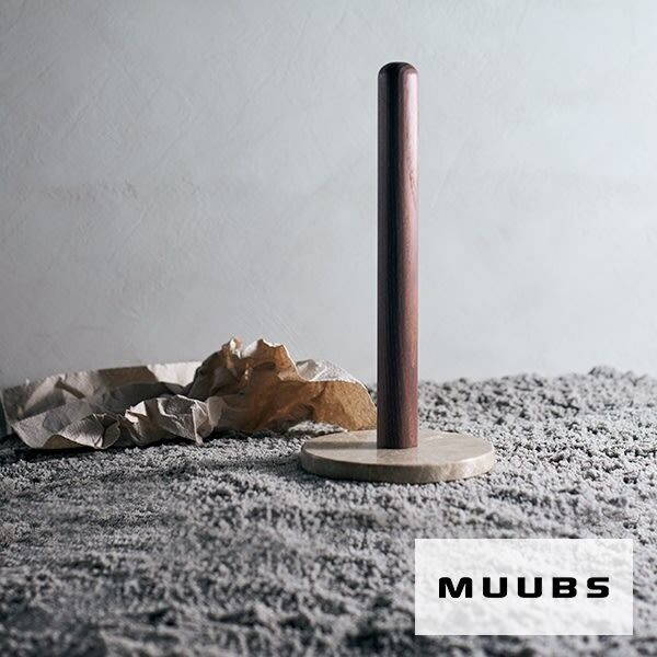Muubs Yami Køkkenrulleholder, Ask/marmor, Brun