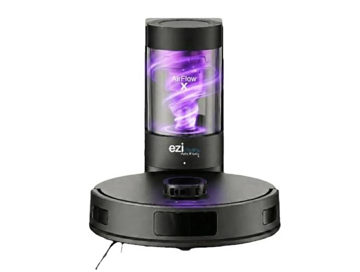 EZICLEAN Robot aspirateur Laveur LIDAR connecté avec Base de vidage Airflow X