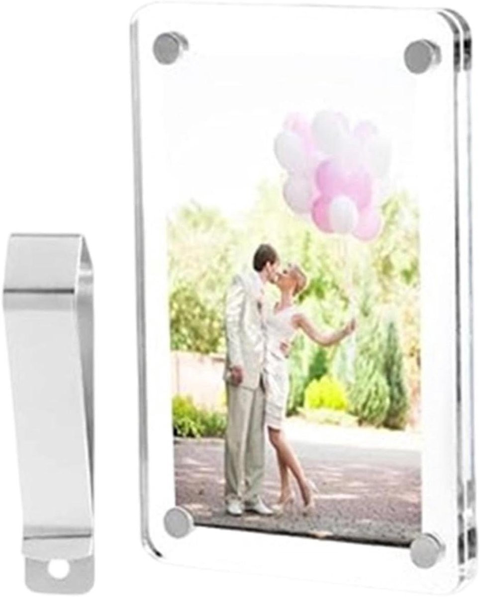 Autovizier Magnetische Fotolijst voor Auto Decoratie, Transparant, 9,19 x 6,2 cm
