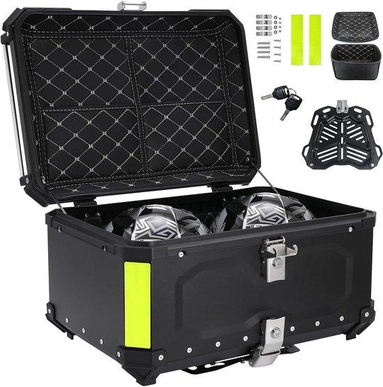 Motorroller-Topkoffer - Gepäckkoffer - Sichere Aufbewahrung - IP68 wasserdicht - 65 Liter - Schwarz
