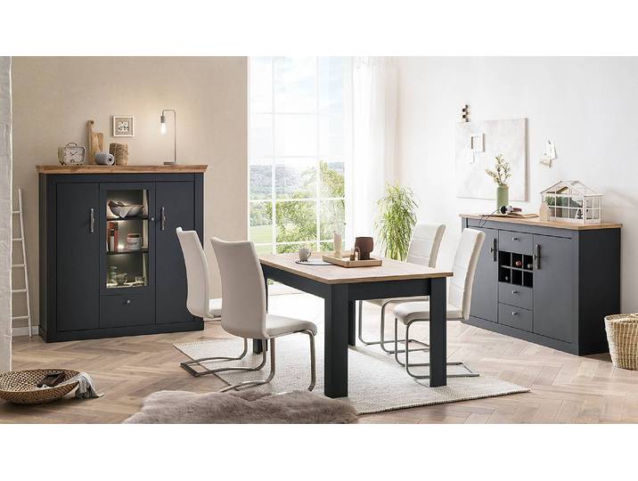 Highboard 141 cm 141 x 146 x 45cm Grau