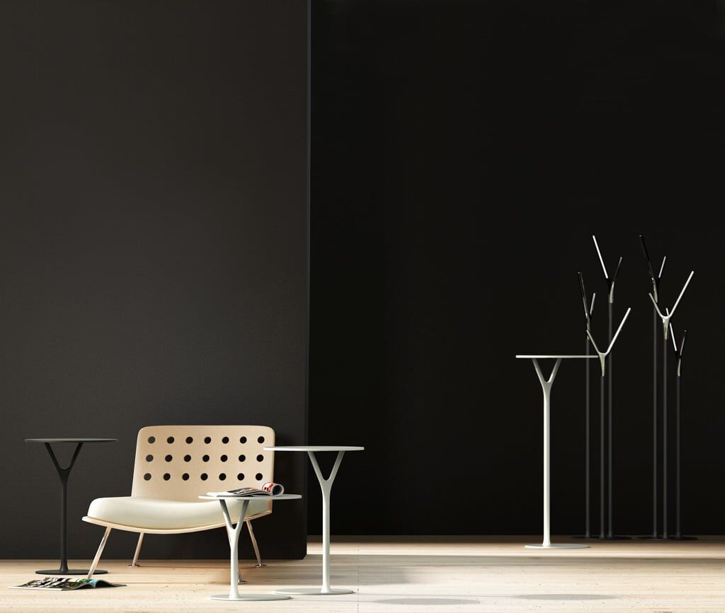 Frost Wishbone Tisch (Tisch 2 - H 65cm, Ø 45cm, schwarz) Tisch 2 - H 65cm, Ø 45cm   schwarz