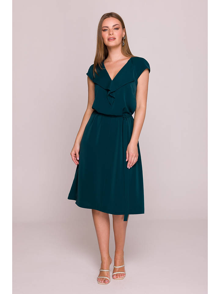 Stylove Kleid in Dunkelgrün - XXL