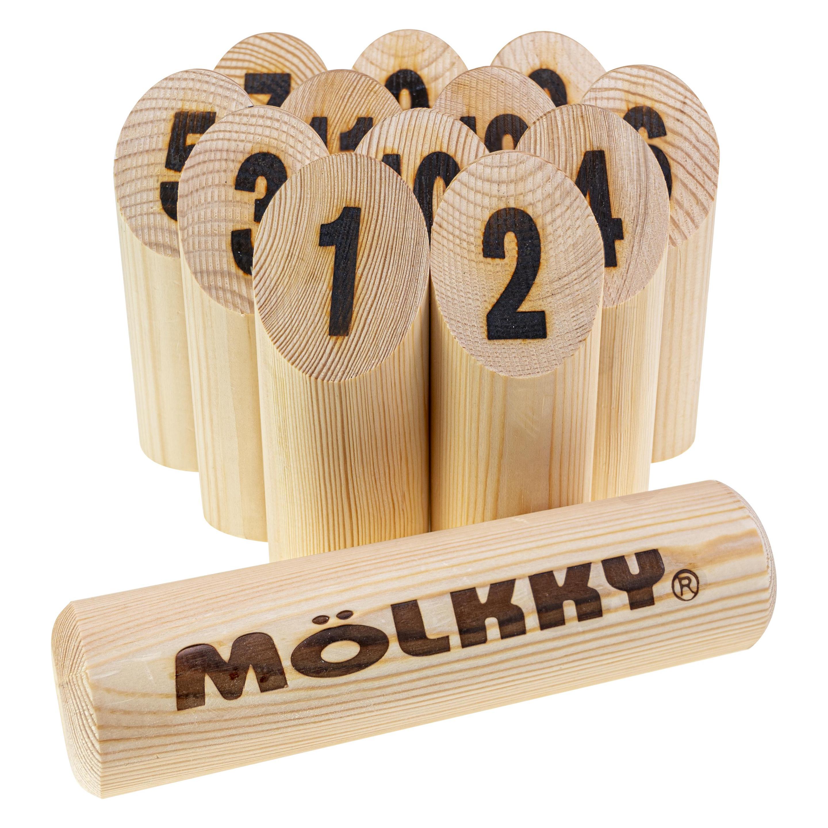 Selecta Spielzeug Molkky GO Pinewood Wurfspiel mit 12 Kegeln (60595)