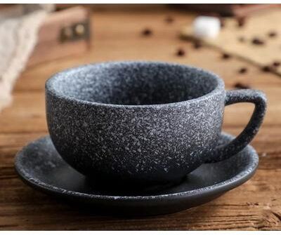 Uplift Essentials Zeta Flower Large Capacity Creative Cup And Saucer Set grey