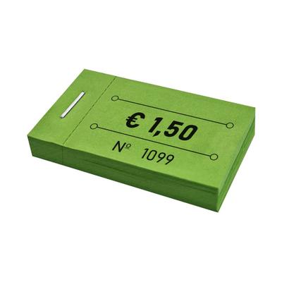 CombiCraft Wertmarken Block Grün € 1,50 - 5 Blöcke á 50 Abrisse