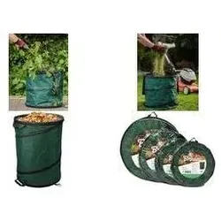 Bradas, Komposter + Gartensack, Gartensack POP UP, 175 Liter, dunkelgrün aus wasserdichtem, UV-beständigem Material, stabile (175 l)