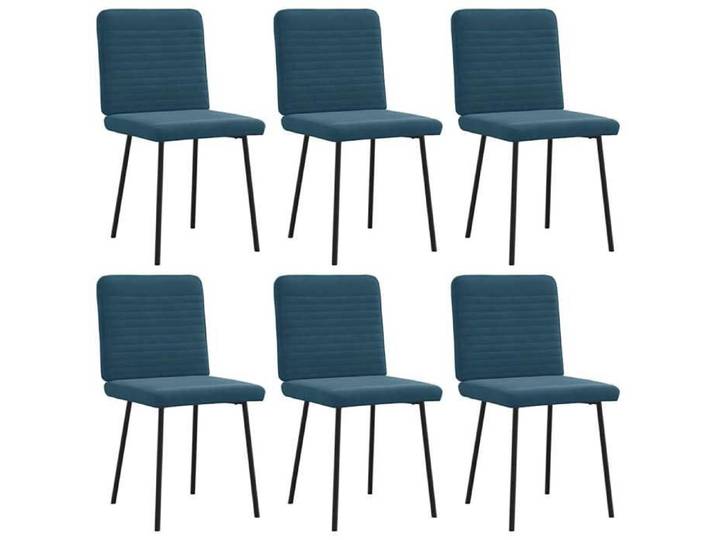 Chaise intérieure moderne Fauteuils de cuisine lot de 6 bleu velours(2904）