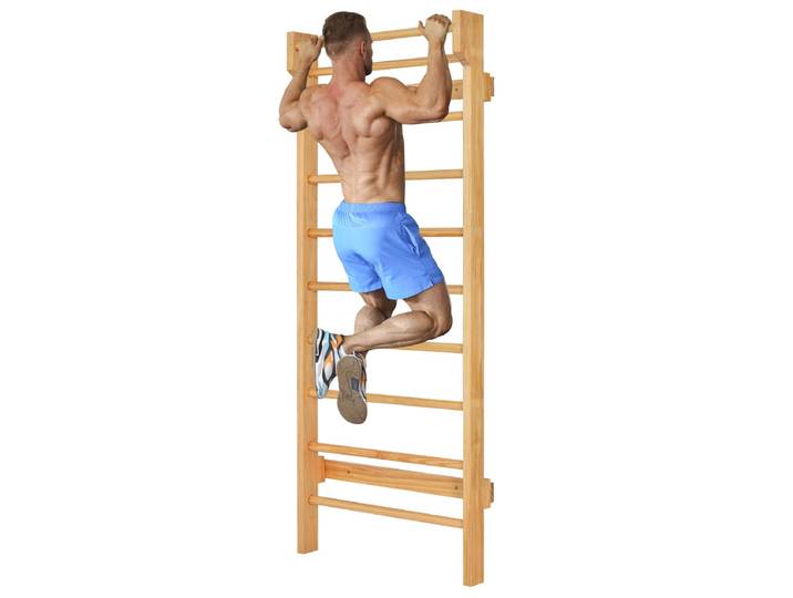 Klimwand met Optrekstang & 10 Sporten Gymnastiekwand Sporttoestel 150kg Draagvermogen Indoor Klimrek voor Volwassenen Kinderen