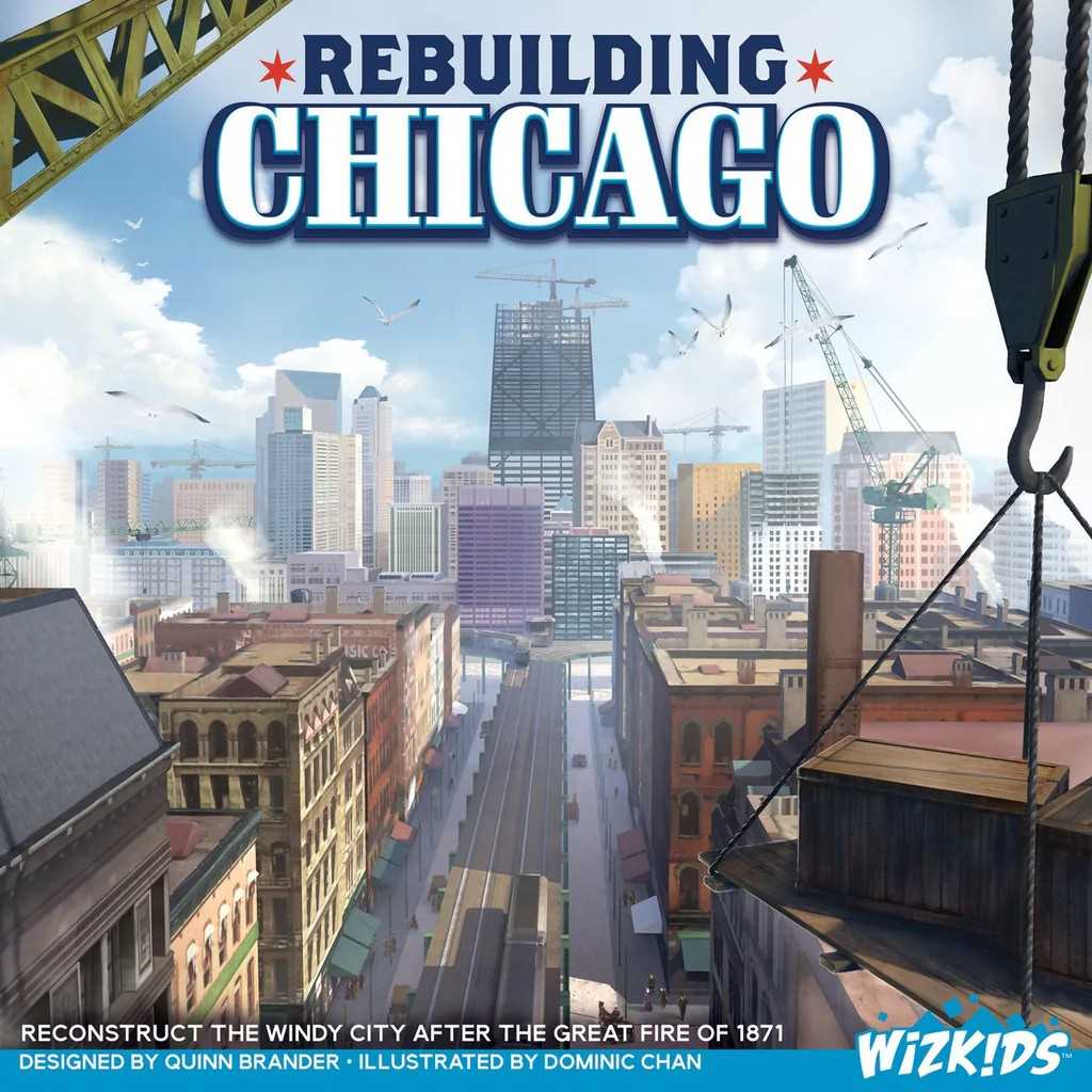 Rebuilding Chicago Strategic Tile-Placement Board Game by Wiz Kids LLC for Adults