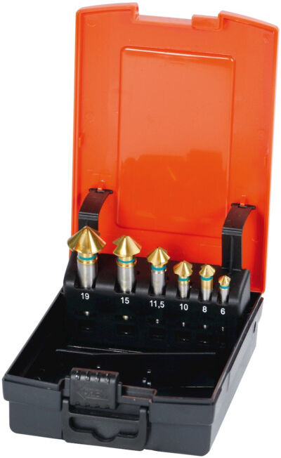 HOLEX Jeu de fraises à chanfreiner 150180 en coffret 90° 6 (150340 6)