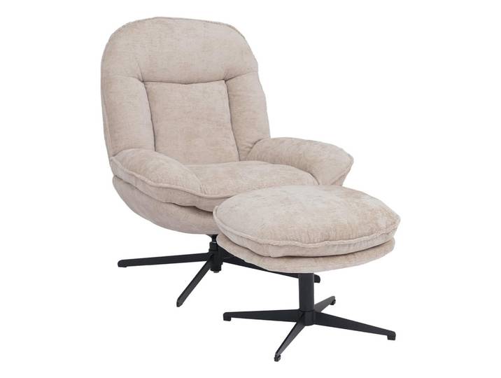 MCW Relaxsessel MIT Hocker Creme, 80x96x90 cm, Wohnzimmer, Sessel, Relaxsessel